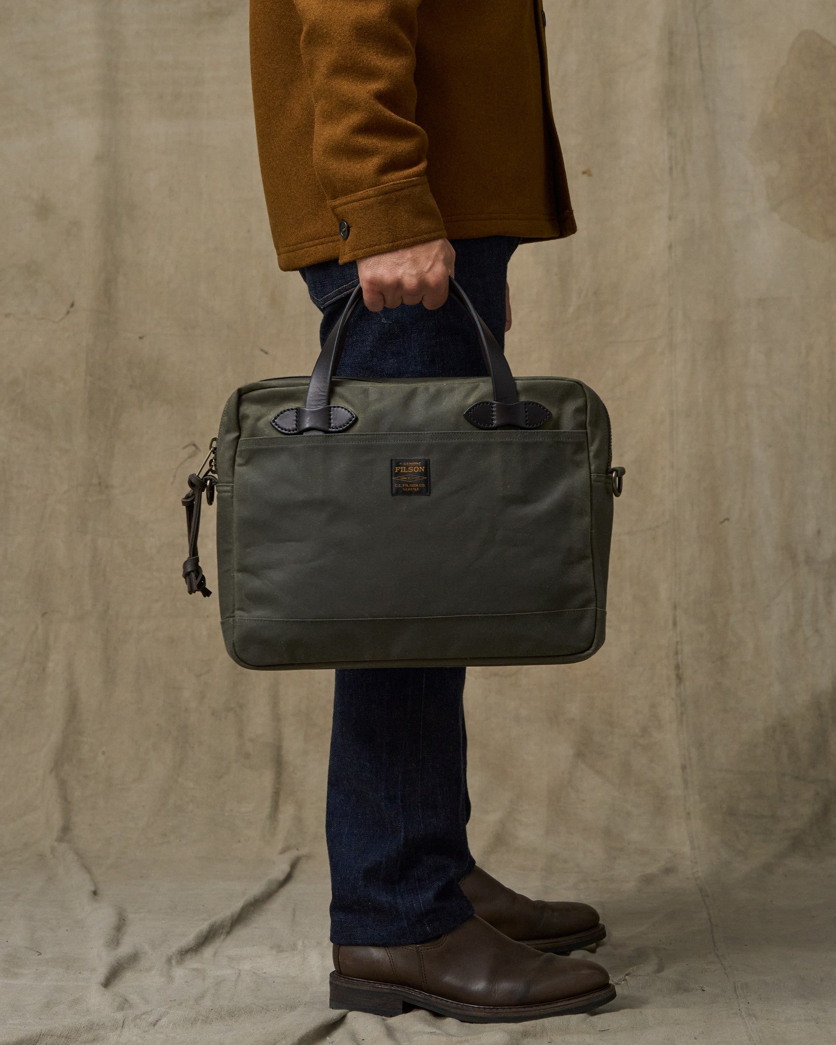 Tin Cloth Compact Briefcase - Otter Green - Image 2