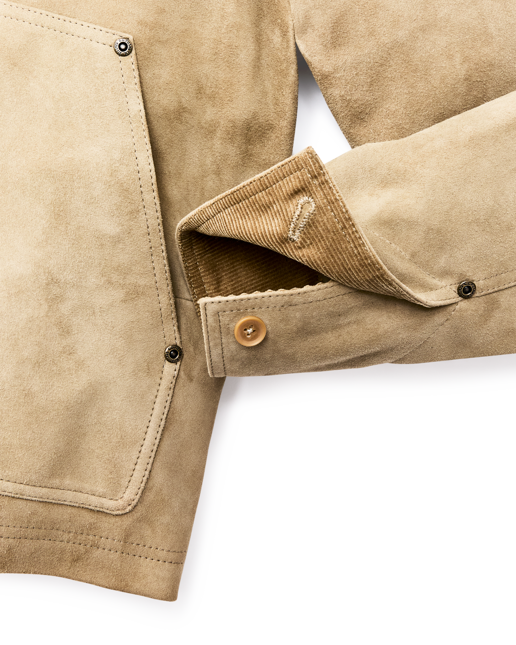 Women's Short Suede Barn Jacket - Light Gray - Image 9