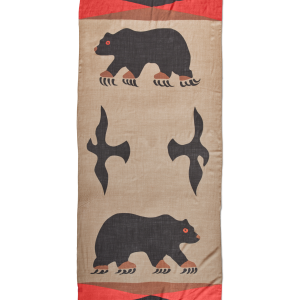 Black Bear Wool Blend Scarf - Black