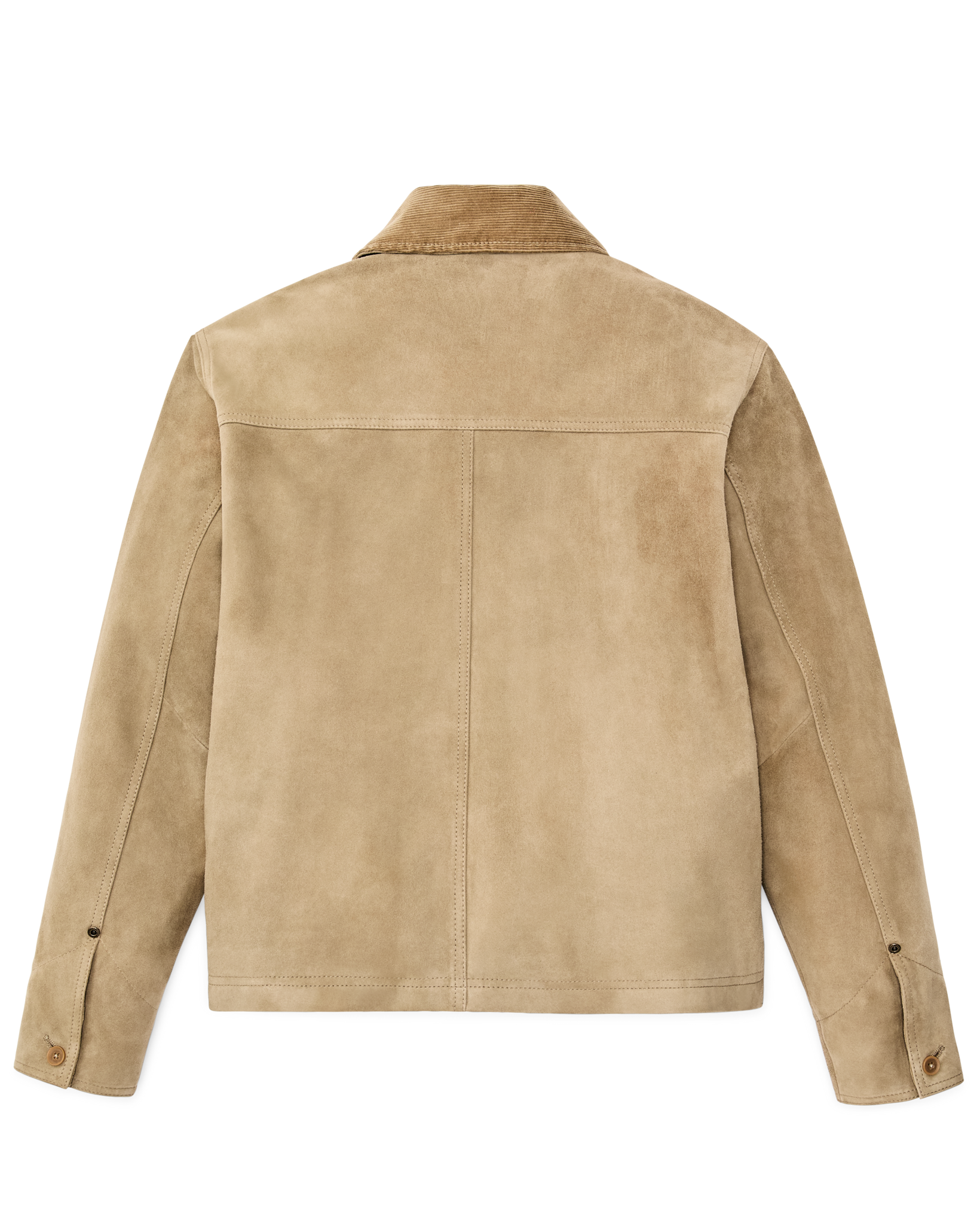 Women's Short Suede Barn Jacket - Light Gray - Image 7