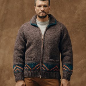 Handmade Full-zip Sweater - Heather Brown / Mallard